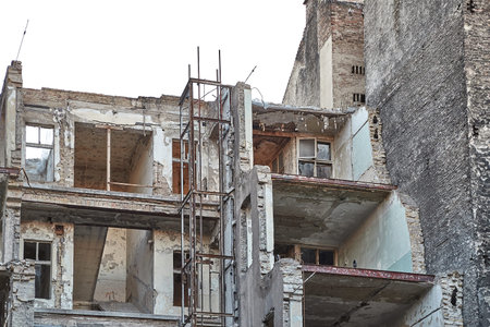 Abandoned town buiding torn down