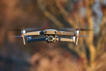 Drone flying outdoors
