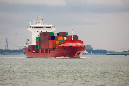 Industrial ship heading out