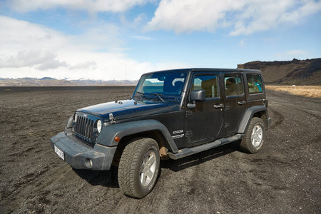 Jeep Wrangler on Icelandic terrain