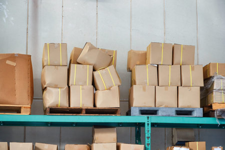 Warehouse with boxes on pallets
