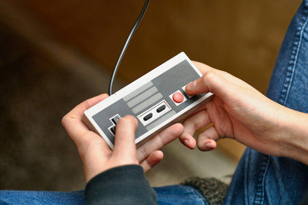 Playing an old gaming console