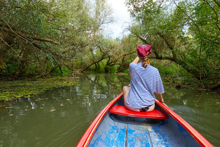 Canoeing on a lake