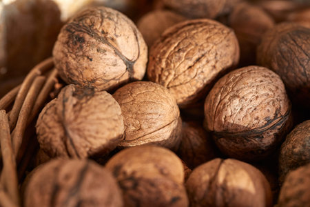 Walnuts in a pile