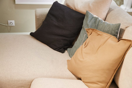 Couch with pillows
