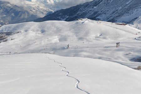 Ski slope with Fresh Curves