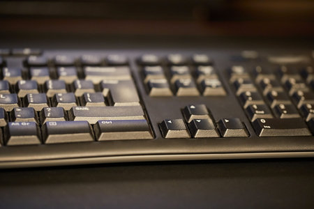 Detail of a black keyboard
