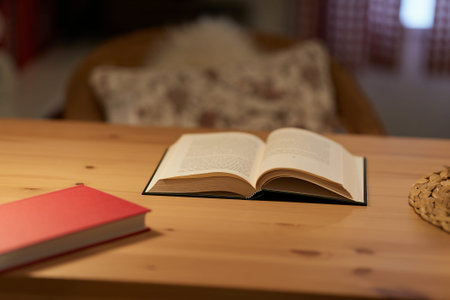 Book in a table in a room