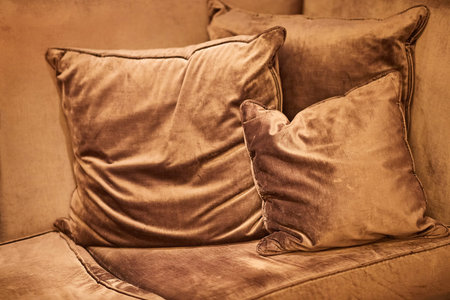 Couch with pillowsの写真素材