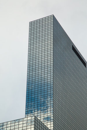 Modern office building detail, glass surface