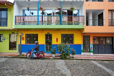 Guatape Colombia colorful street viewのeditorial素材