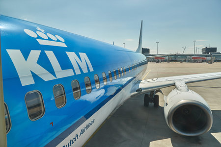 KLM airliner at an airport