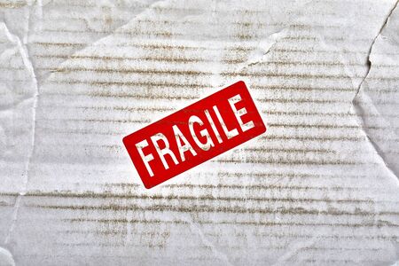 Fragile stamp closeupの写真素材