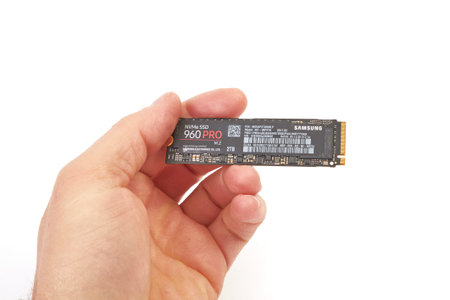 Circuit Board of an SSD held in hand