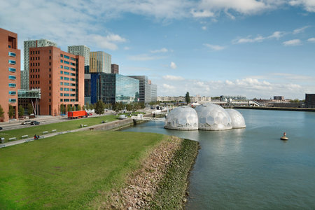 Rotterdam city with office building blocks