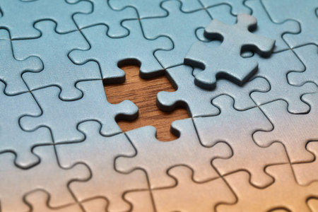 Jigsaw puzzle background, almost done