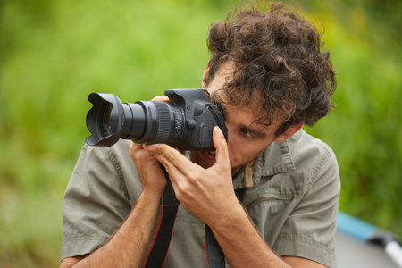 Photographer in the forest