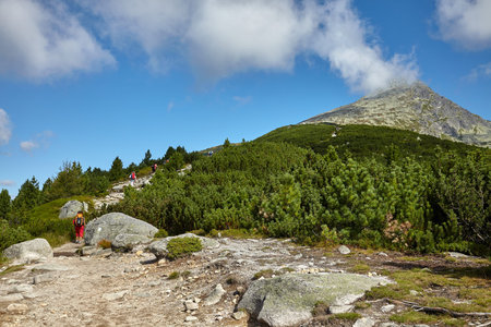 Mountains hiking trail in the Tatras