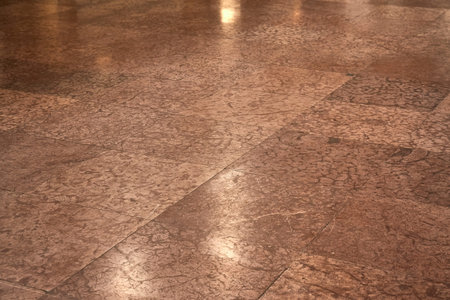 Floor tiles in a building