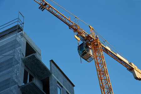 Urban Building Construction With Craneの写真素材