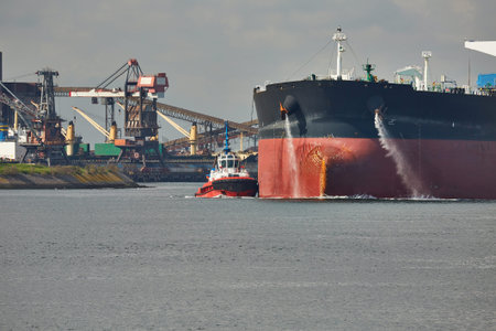 Oil Tanker Ship in Rotterdam