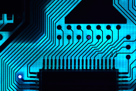 Circuit board electronics technology closeup