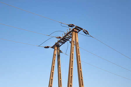 Electric line columnの写真素材