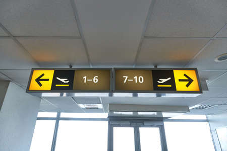 Airport departure gates signの写真素材
