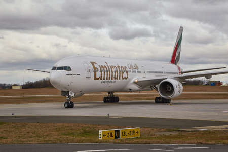 Plane taxiing at airportのeditorial素材