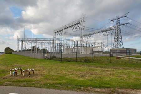 Electric lines trasformer stationの写真素材