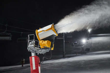 Snow making machine snow cannonの写真素材
