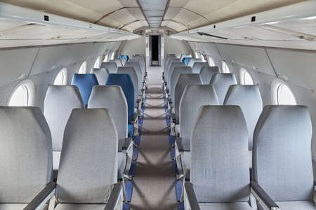 Airliner interior old seatsの写真素材