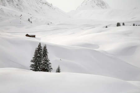 Winter Mountains Landscape in the Alpsの写真素材
