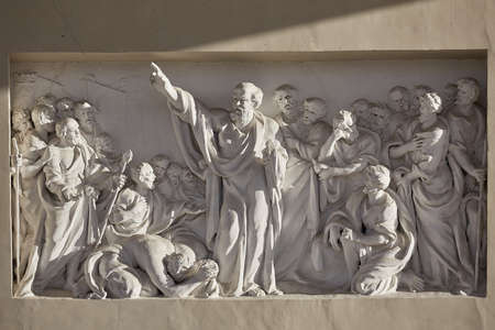 Vilnius cathedral detail with sculpturesのeditorial素材