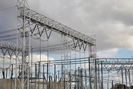 Electric lines trasformer stationの写真素材