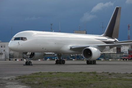 Freighter cargo plane blank fuselageの写真素材