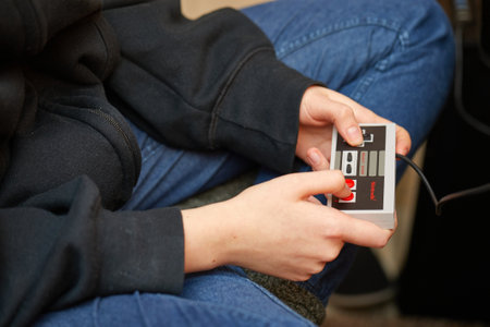 Nintengo NES playing controllerのeditorial素材