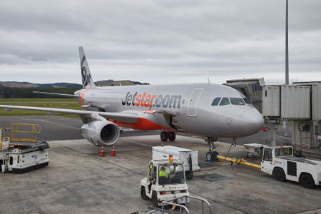 Jetstar airplane in New Zealandのeditorial素材