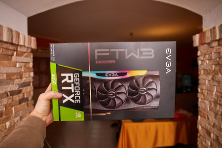 EVGA Geforce RTX 3090 Nvidia GPU boxのeditorial素材