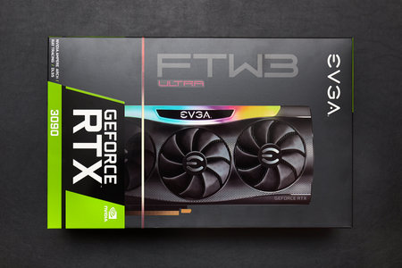 EVGA Geforce RTX 3090 Nvidia GPU boxのeditorial素材