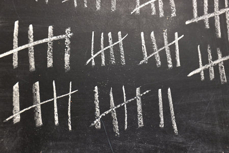 Chalk tally chart countingの写真素材