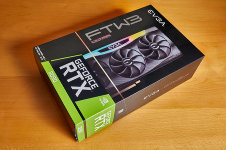 EVGA Geforce RTX 3090 Nvidia GPU boxのeditorial素材