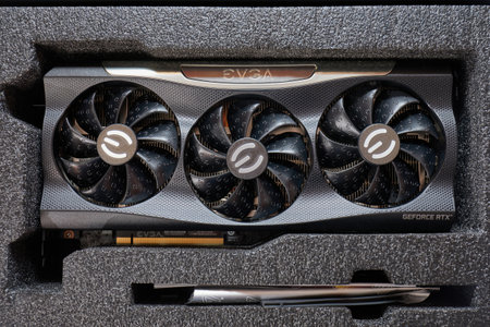 EVGA Geforce RTX 3090 Nvidia GPU displayのeditorial素材