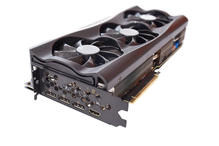 Computer graphics card on a desk