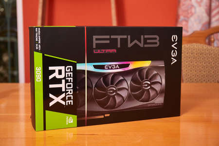 EVGA Geforce RTX 3090 Nvidia GPU boxのeditorial素材