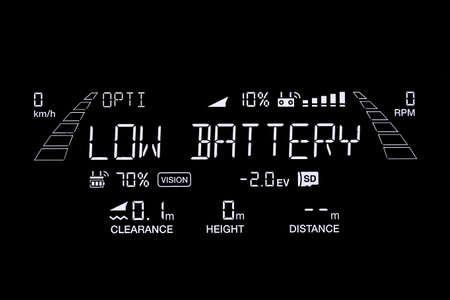 Drone controller display low battery warningの写真素材