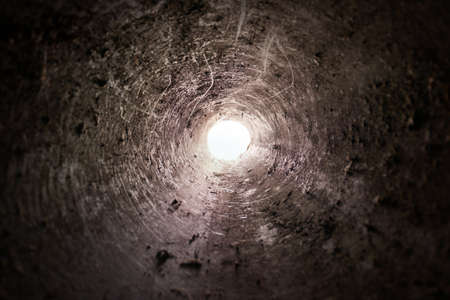 Deep dirty well tube viewの写真素材
