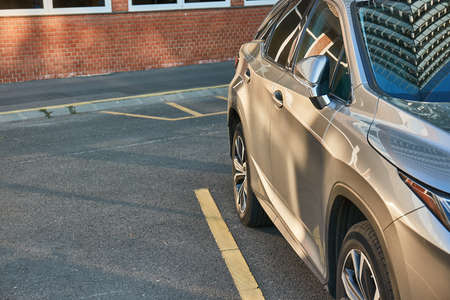 Cars Parking in town, free spotの写真素材