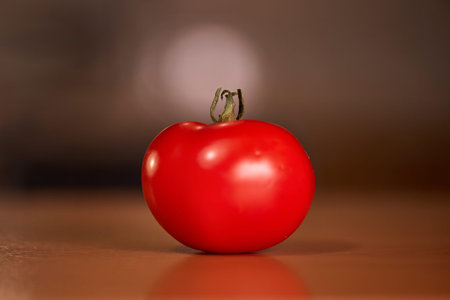Tomato closeup on a kitchen counter