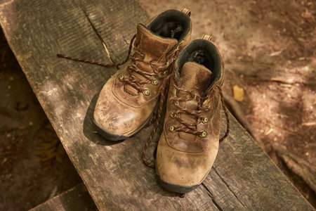 Boots in a forest